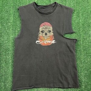 VTG Converge Destroyer Metal Band Skull Thrashed Sleeveless T-Shirt Mens M Black